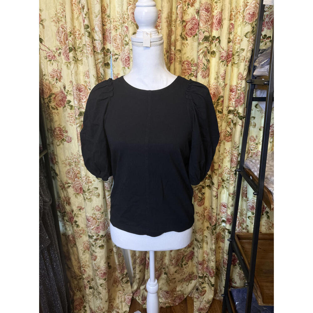 NWT! Madewell Black Puff Sleeve Blouse Size XS
